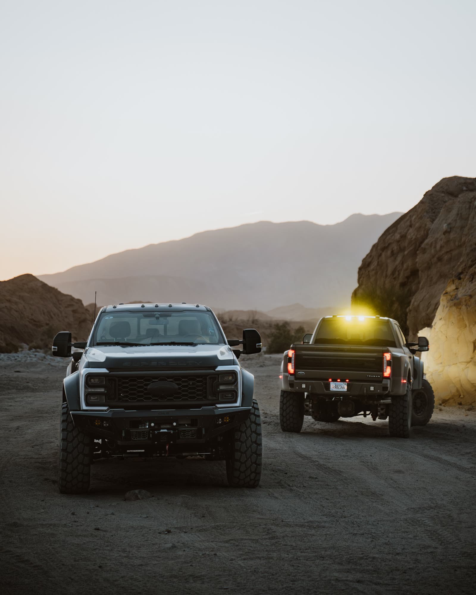 Truman trucks in Sandstone Canyon